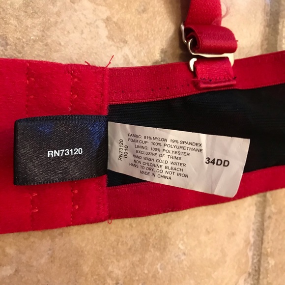 Fredericks of Hollywood Sexy Push Up Bra 34DD Black Red Pink Hearts Underwire - Picture 15 of 15